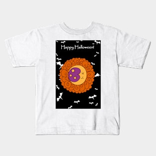 "Happy Halloween" Flower Crescent Moon and stars Kids T-Shirt